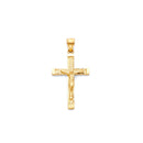 Yellow Gold Nugget Crucifix Pendant PN-10124
