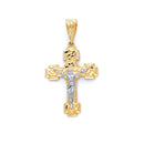 Yellow Gold Nugget Crucifix Pendant PN-10131