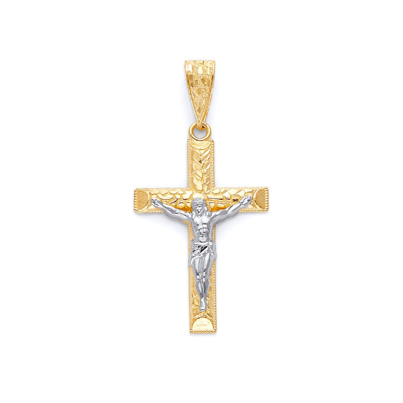 Yellow Gold Nugget Crucifix Pendant PN-10133