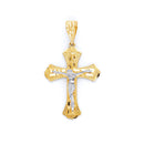 Yellow Gold Nugget Crucifix Pendant PN-10135