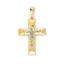 Yellow Gold Nugget Crucifix Pendant PN-10137