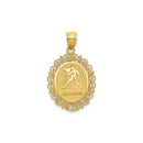 Yellow Gold Oval Zodiac Pendant