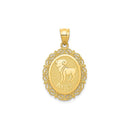 Yellow Gold Oval Zodiac Pendant