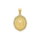 Yellow Gold Oval Zodiac Pendant