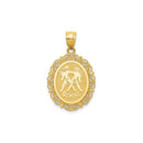 Yellow Gold Oval Zodiac Pendant