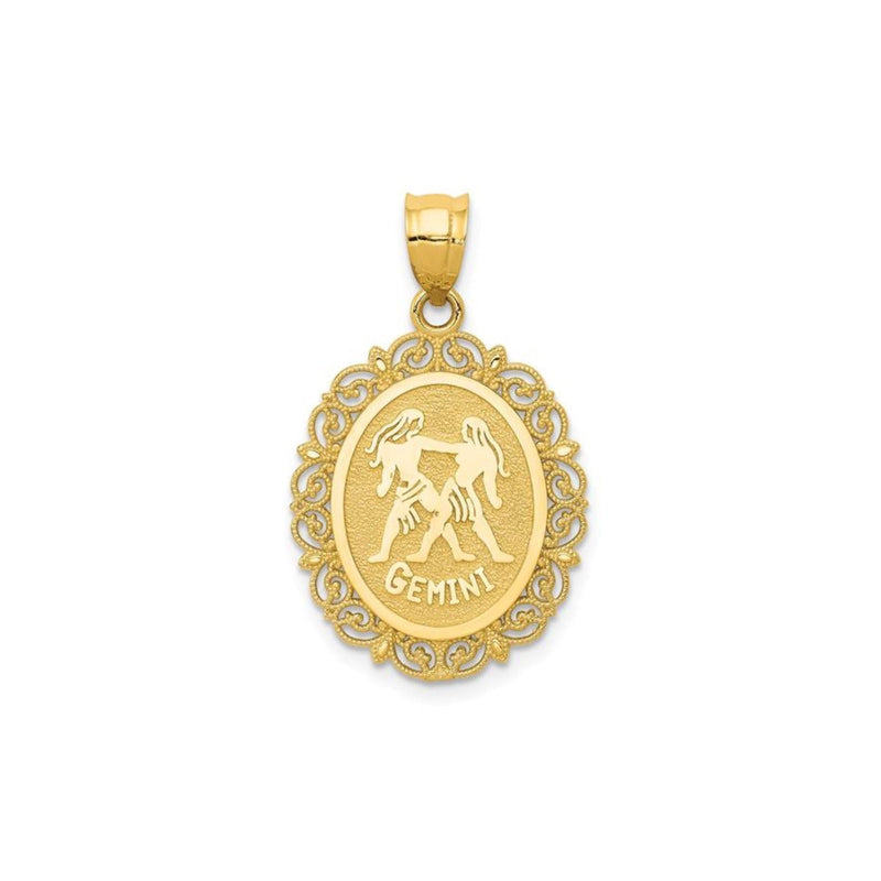 Yellow Gold Oval Zodiac Pendant