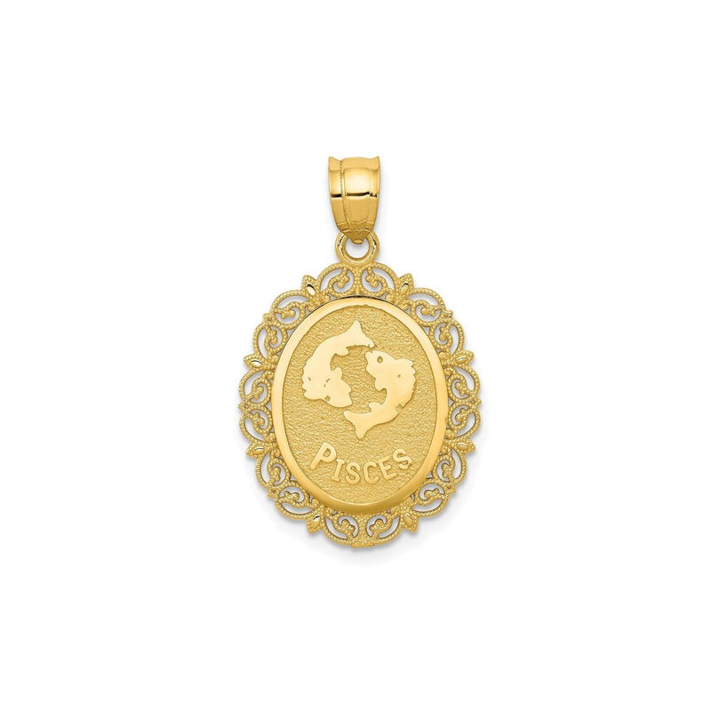 Yellow Gold Oval Zodiac Pendant