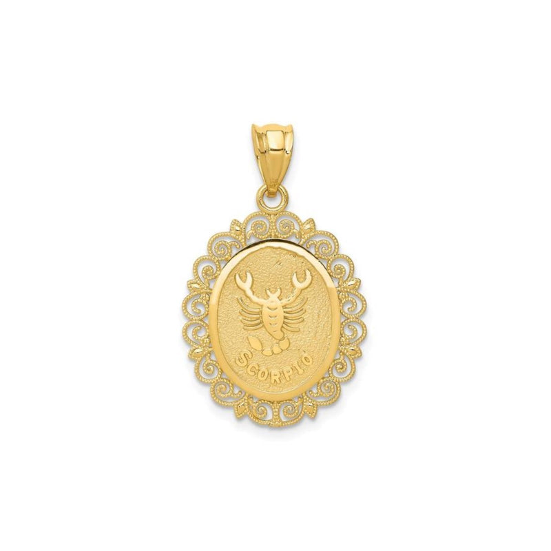 Yellow Gold Oval Zodiac Pendant