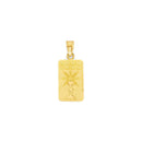 Yellow Gold Rectangular Mi Primera Communion Pendant