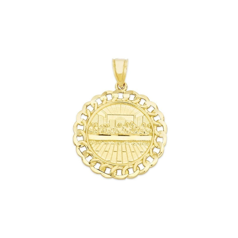 Yellow Gold Round Cuban Last Supper Pendant PN-10214