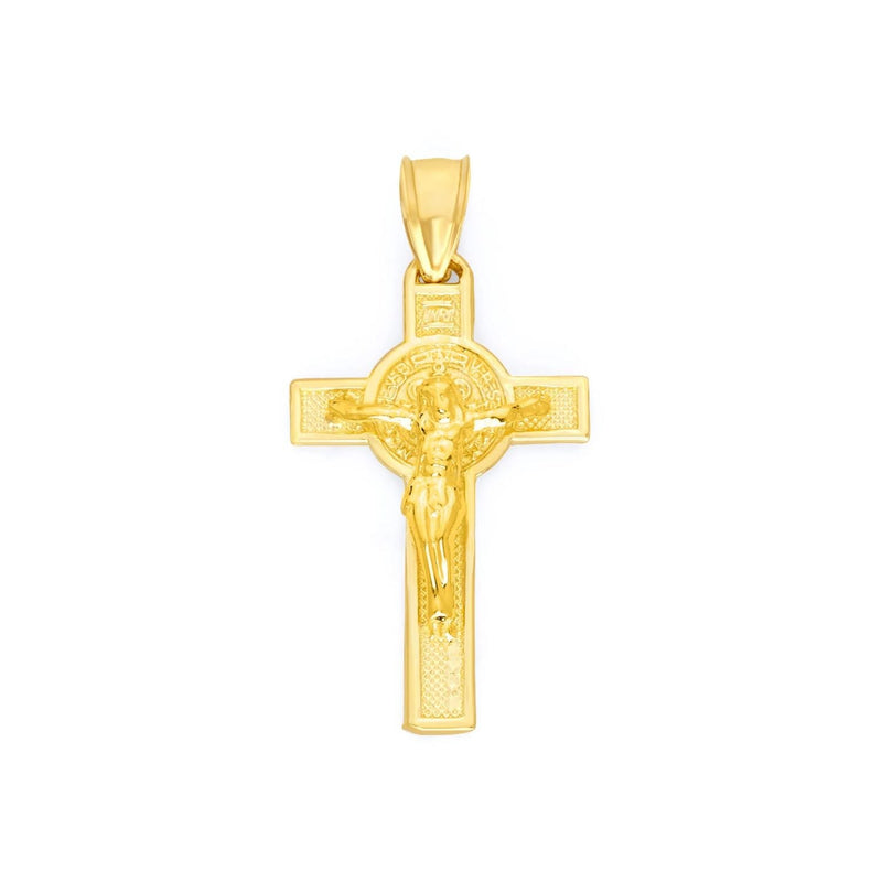 Yellow Gold San Benito Crucifix Pendant PN-10426