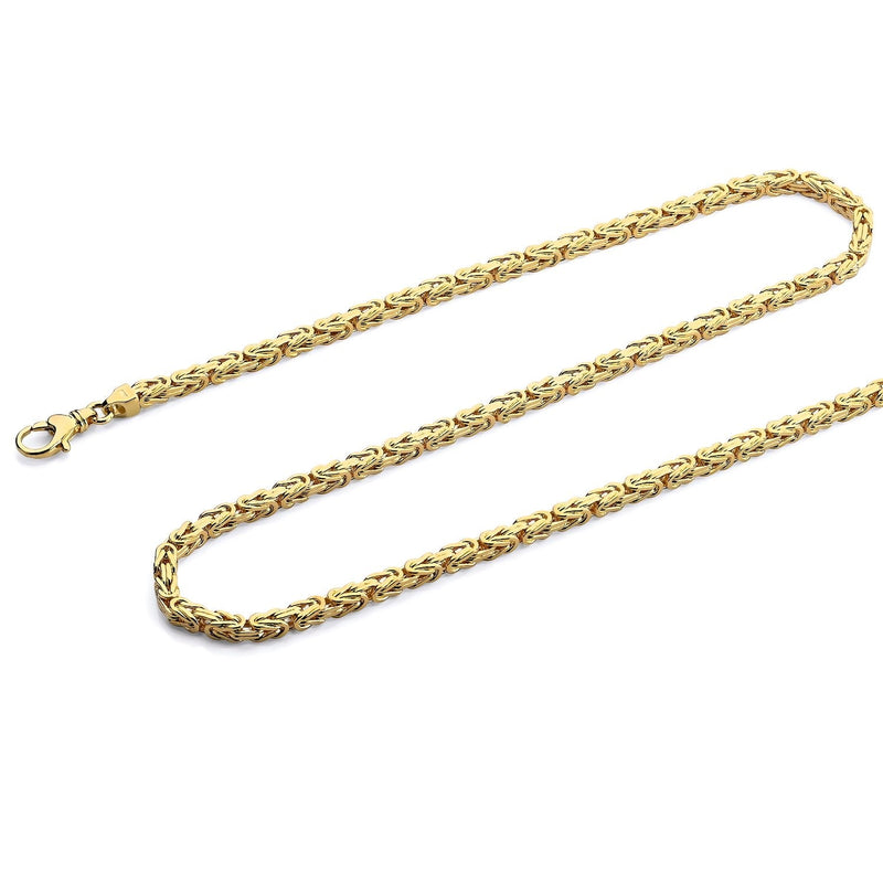 Yellow Gold Solid Byzantine Chain
