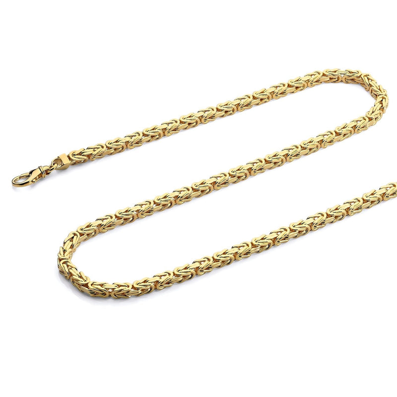 Yellow Gold Solid Byzantine Chain