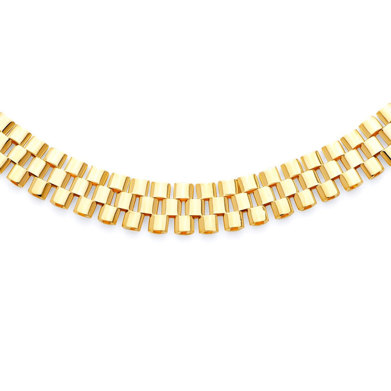 Yellow Gold Watchband Style Necklace NK-20043