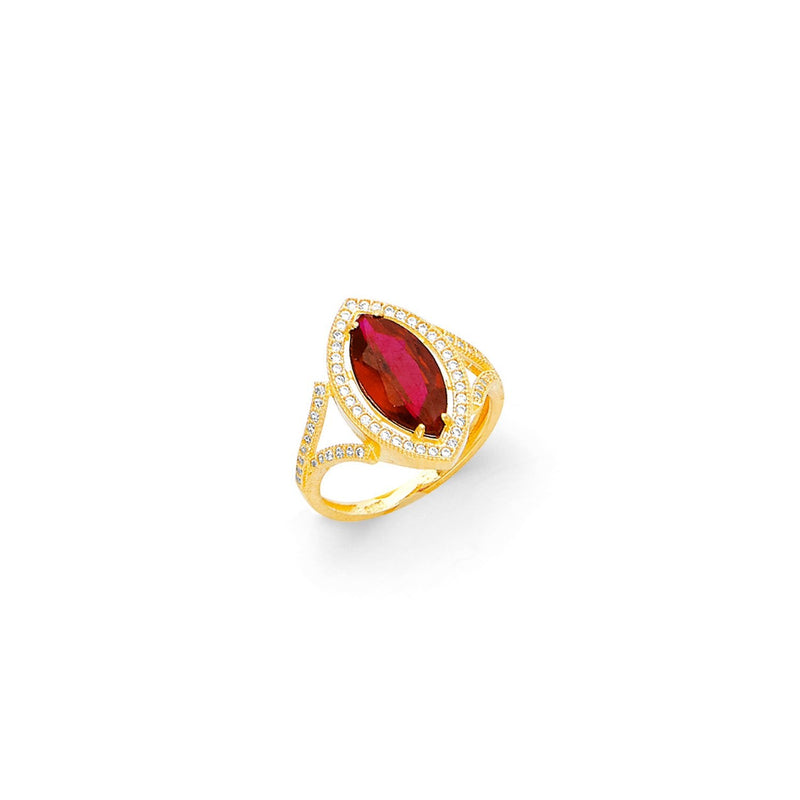 Red color stone best sale ring