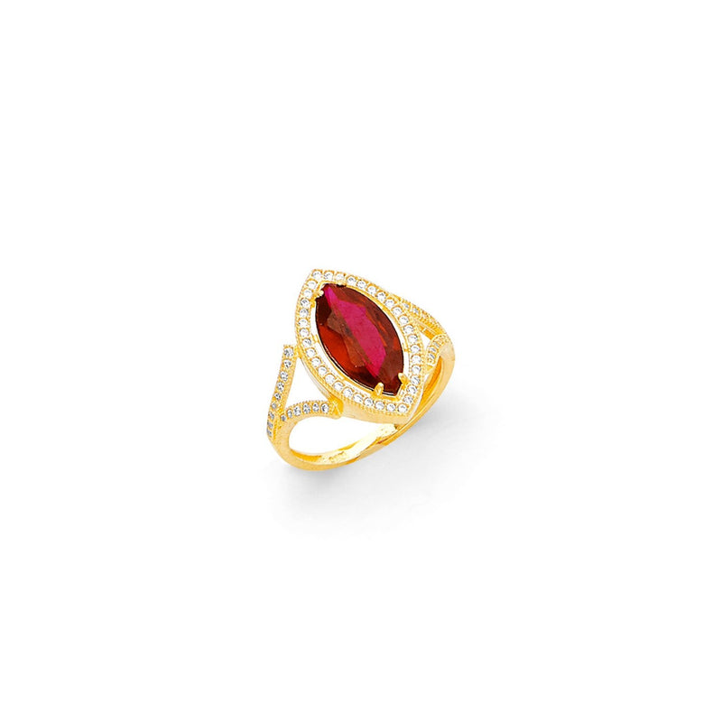 Yellow Gold Women's Color Stone Ring RG-10004