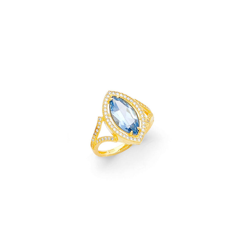 Yellow Gold Women's Color Stone Ring RG-10004