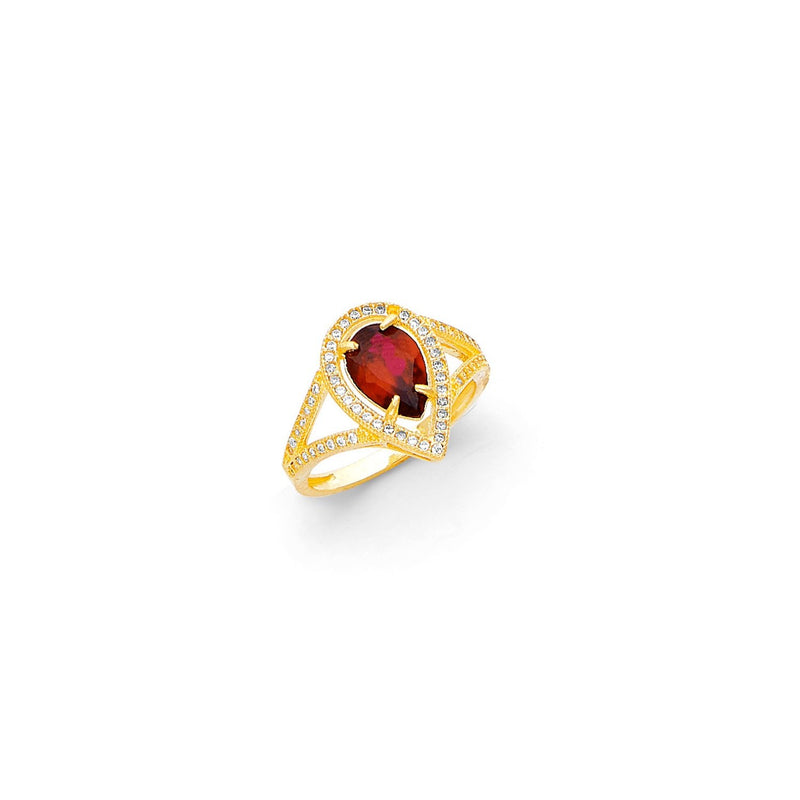 Yellow Gold Women's Color Stone Ring RG-10007