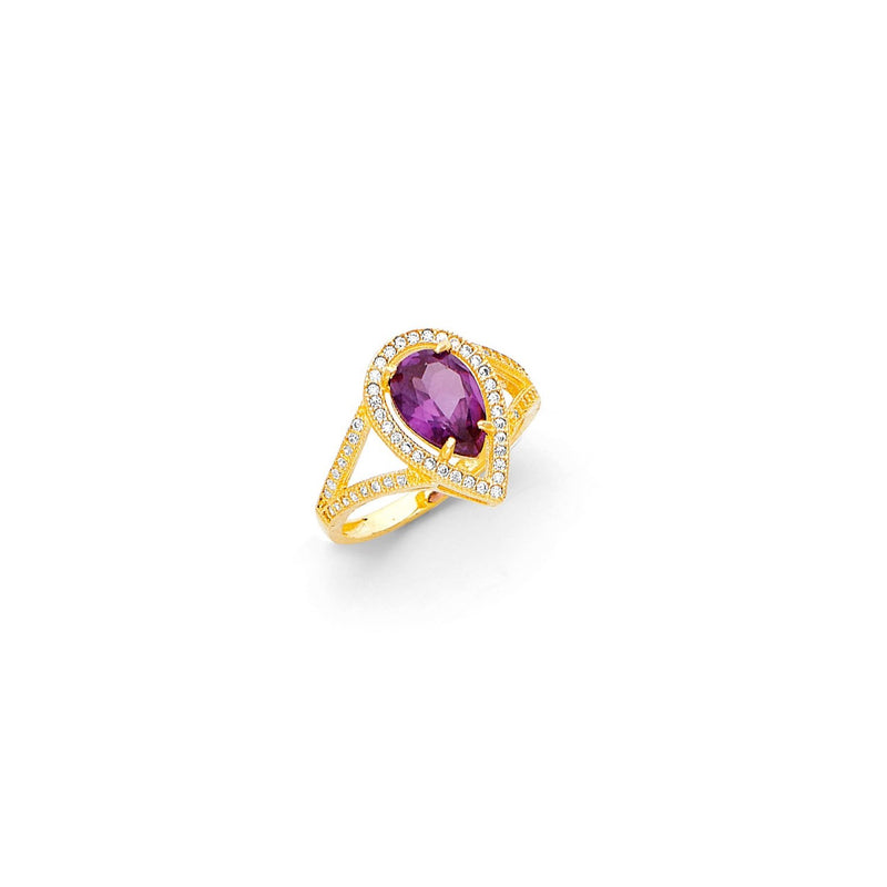 Yellow Gold Women's Color Stone Ring RG-10007