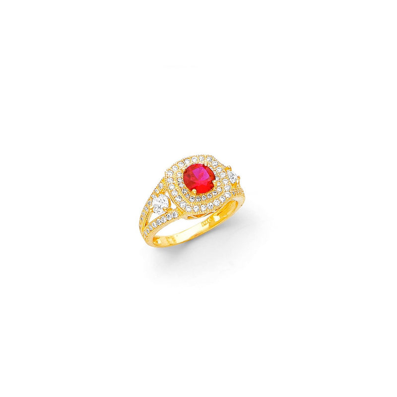 Yellow Gold Women's Color Stone Ring RG-10013