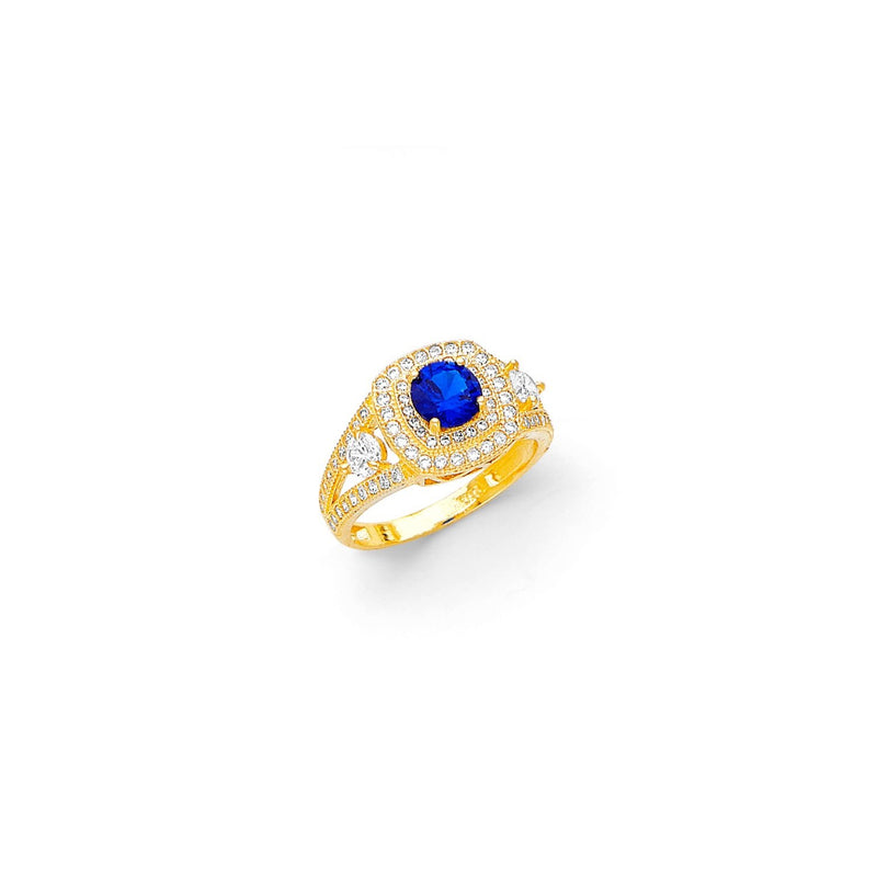 Yellow Gold Women's Color Stone Ring RG-10013