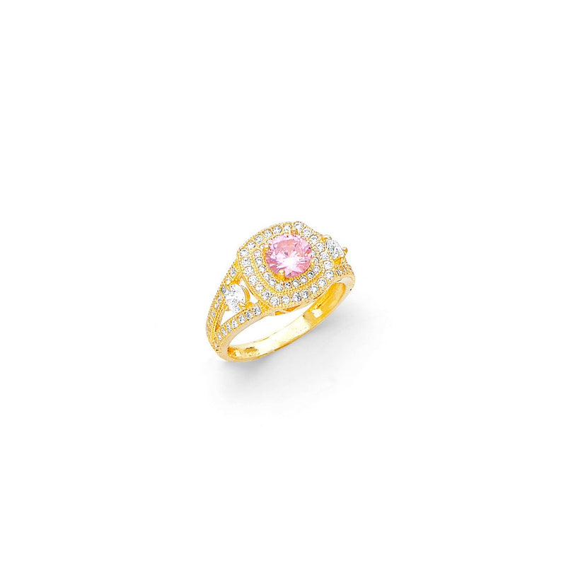 Yellow Gold Women's Color Stone Ring RG-10013