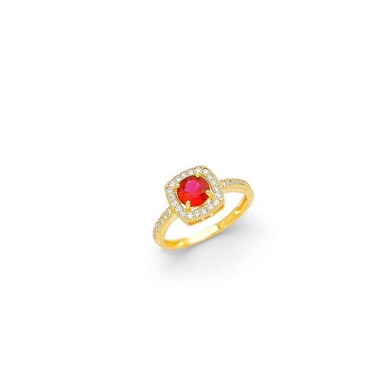Yellow Gold Women's Color Stone Ring RG-10022