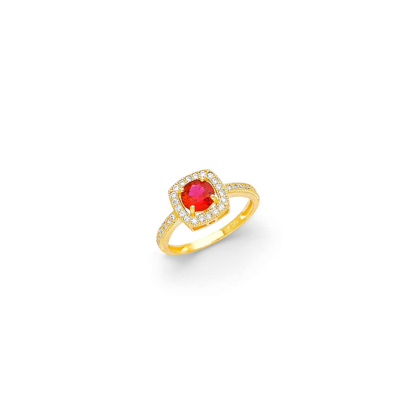 Yellow Gold Women's Color Stone Ring RG-10022