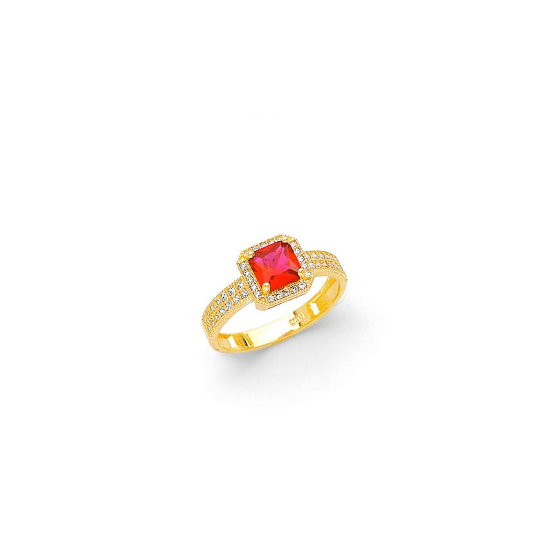 Yellow Gold Women's Color Stone Ring RG-10025