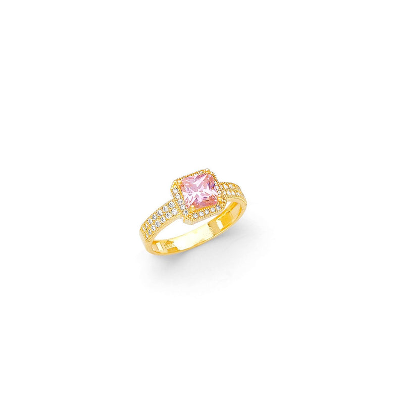 Yellow Gold Women's Color Stone Ring RG-10025