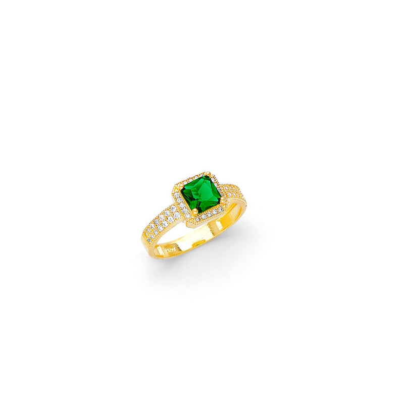 Yellow Gold Women's Color Stone Ring RG-10025