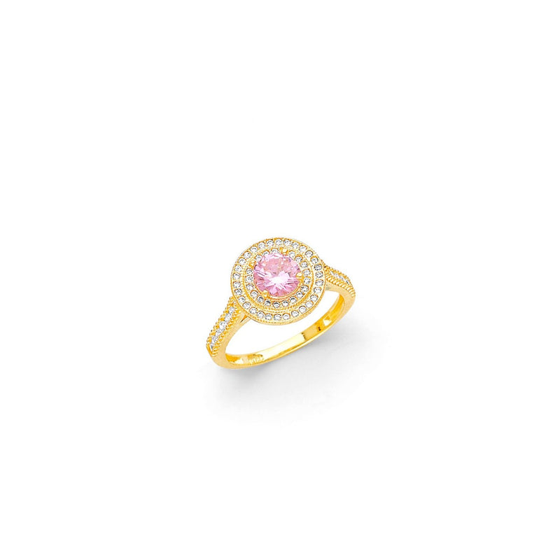Yellow Gold Women's Color Stone Ring RG-10028