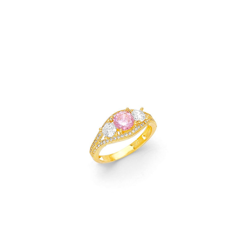 Yellow Gold Women's Color Stone Ring RG-10034