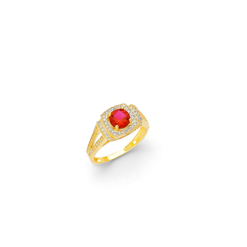 Yellow Gold Women's Color Stone Ring RG-10037