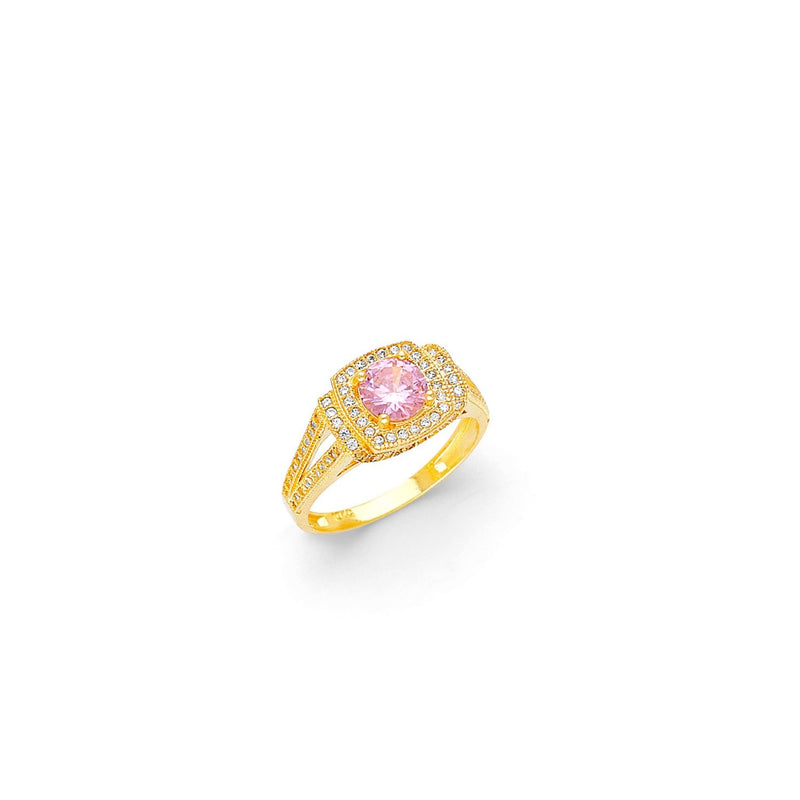 Yellow Gold Women's Color Stone Ring RG-10037