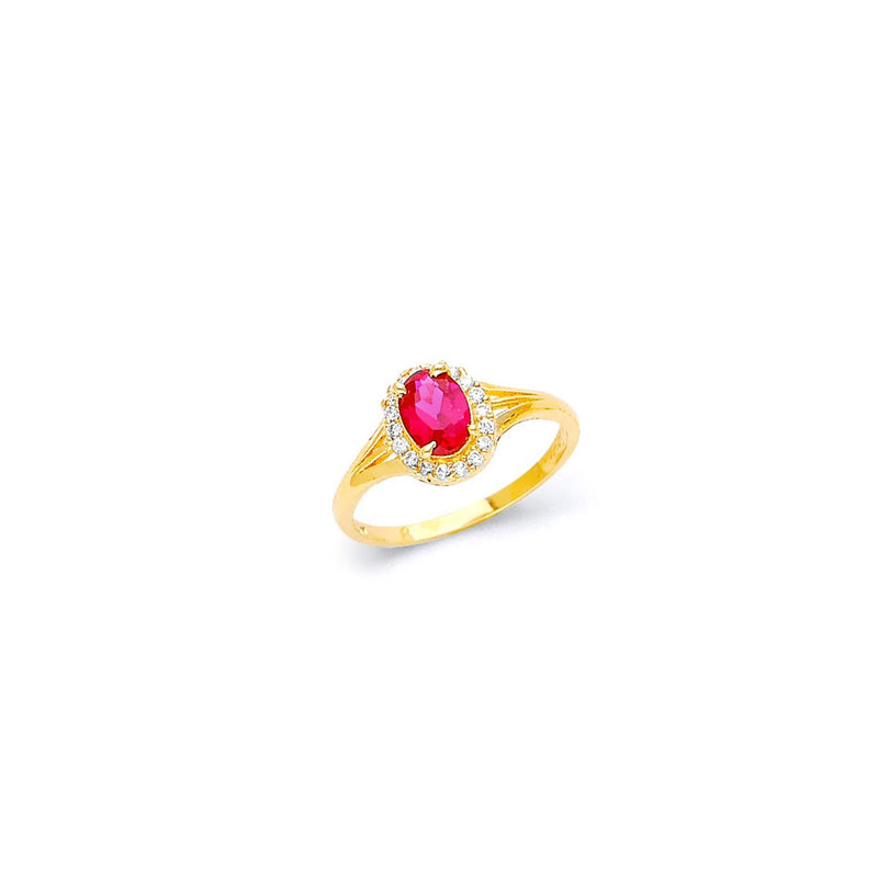 Yellow Gold Women's Color Stone Ring RG-20019
