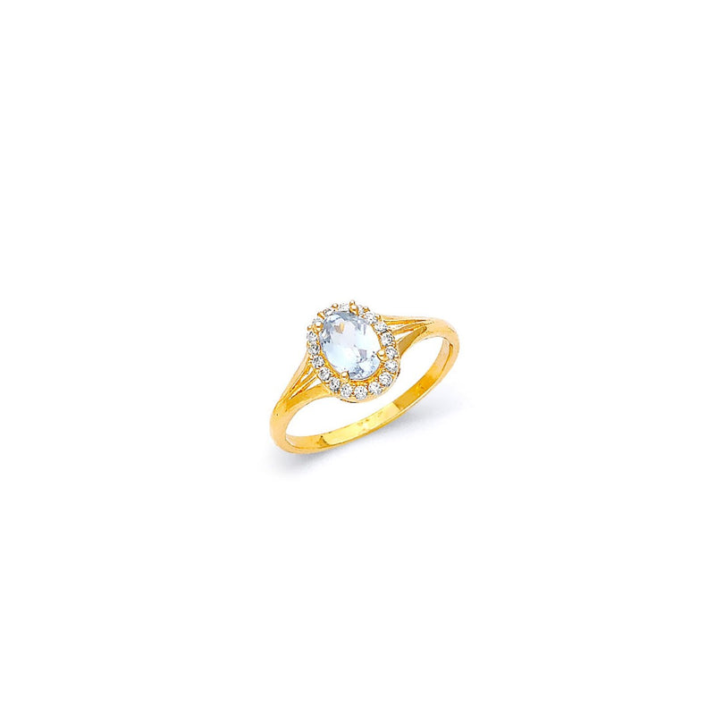 Yellow Gold Women's Color Stone Ring RG-20019