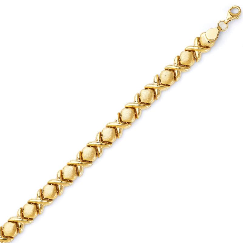 Yellow Gold XO Stampato Link Bracelet