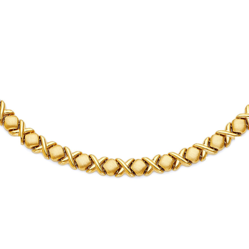 Yellow Gold XO Stampato Link Necklace